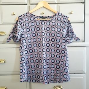 Banana Republic navy knotted sleeve top